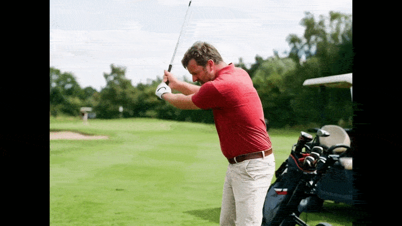 Frustrated Golfer Swinging Club
